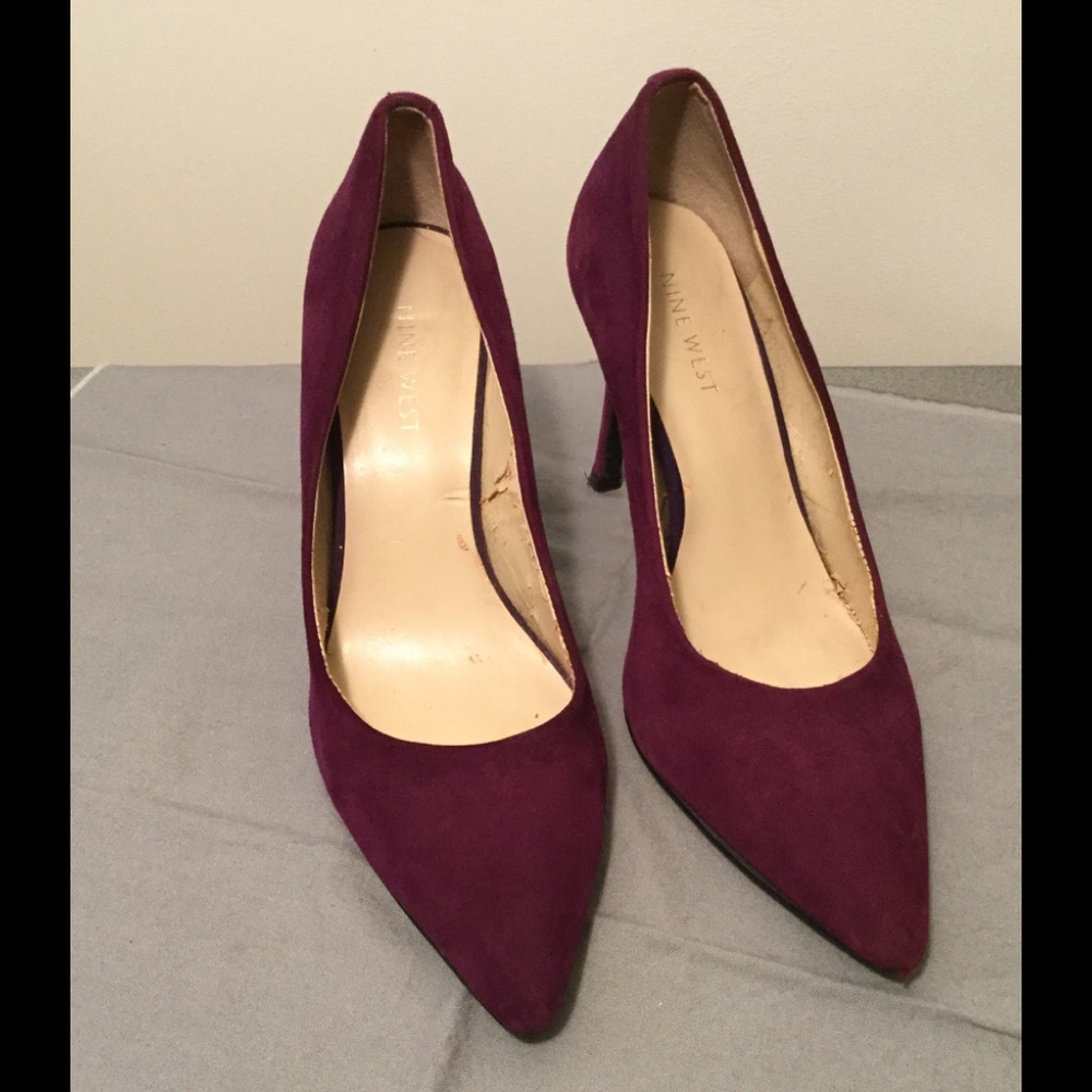 Nine West Purple Suede Heels